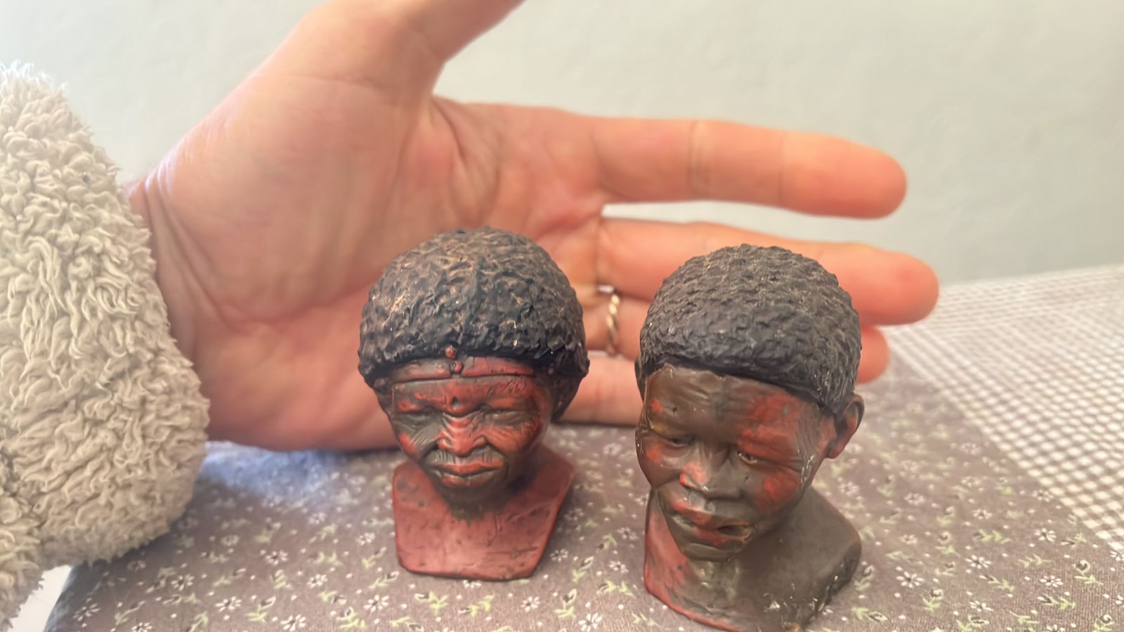 Par de estatuetas de metal africa